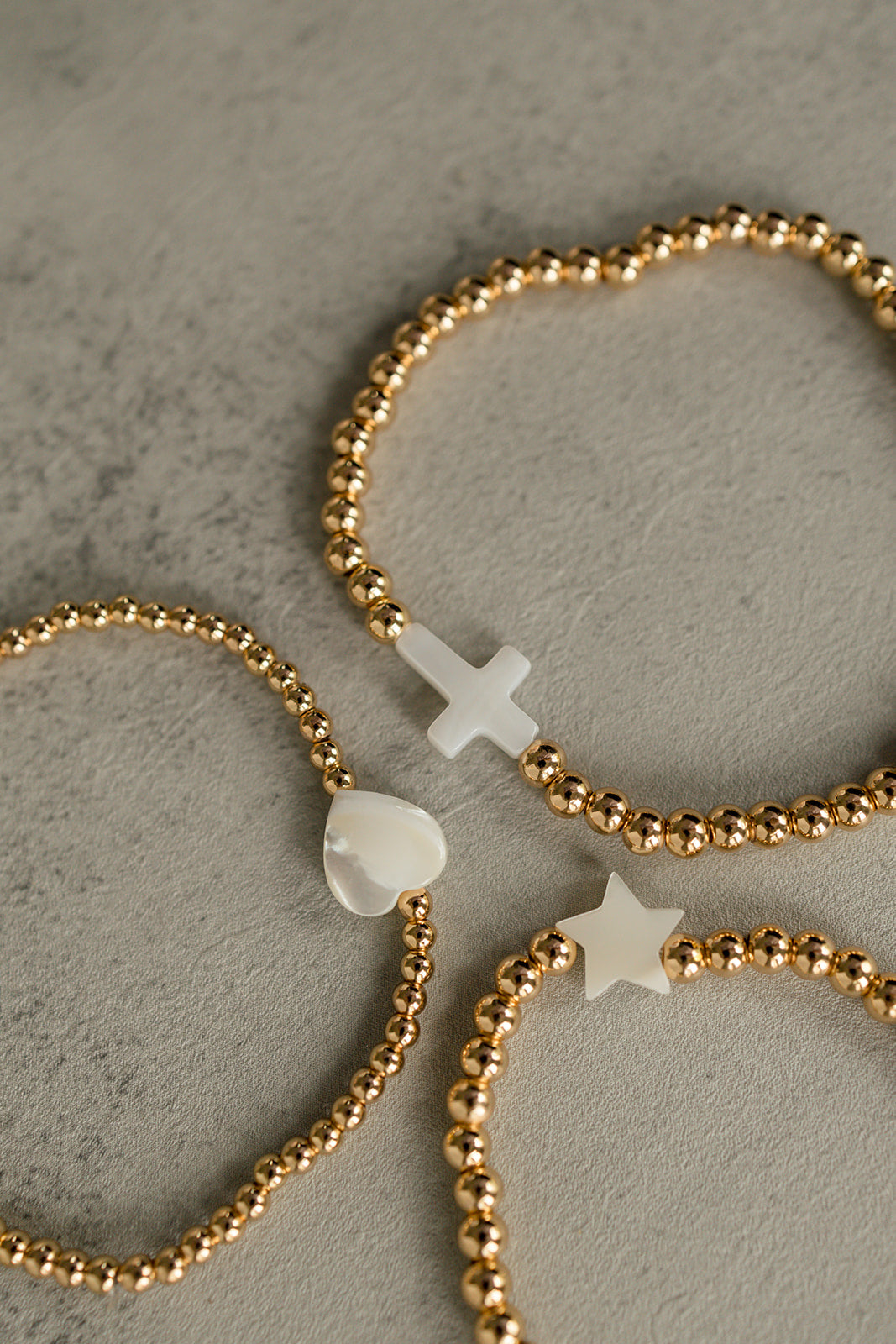 Gold Beaded Cross Bracelet