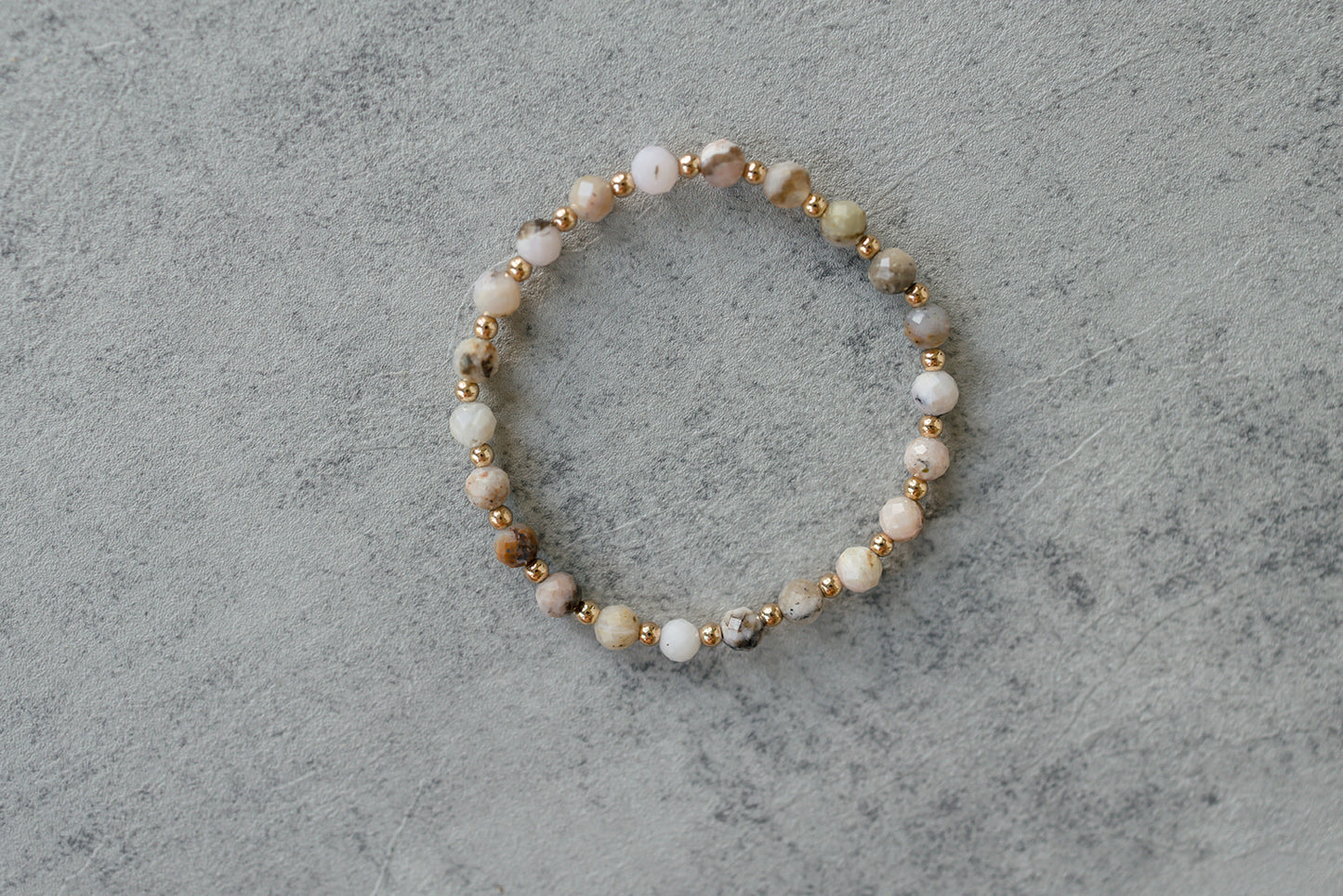 Pink Opal Faceted Stone Bracelet