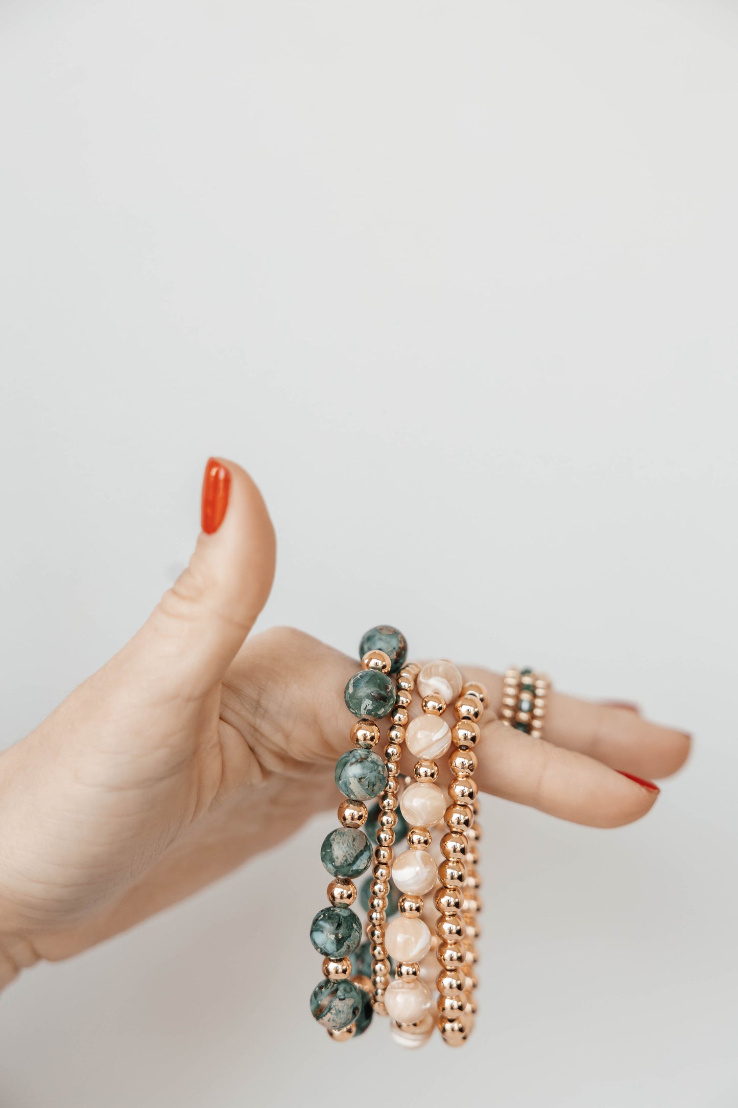 Turquoise Jasper Gilded Stone Bracelet