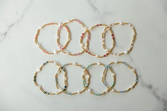 Sea Glass & Pearls Bracelet