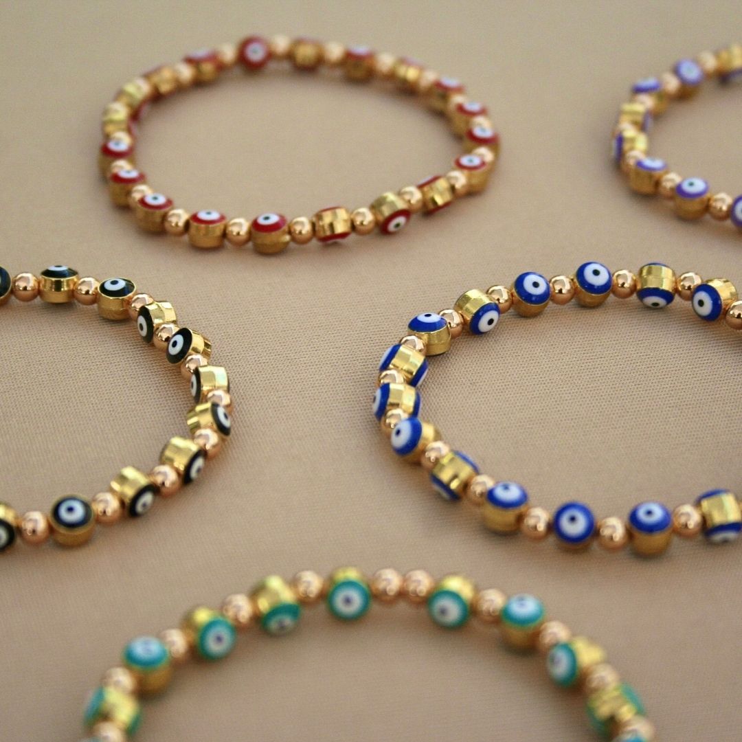 Gold Evil Eyes Bracelet