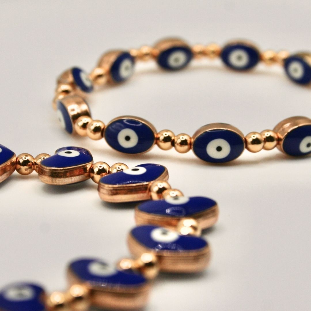 Golden Gaze Evil Eyes Bracelet