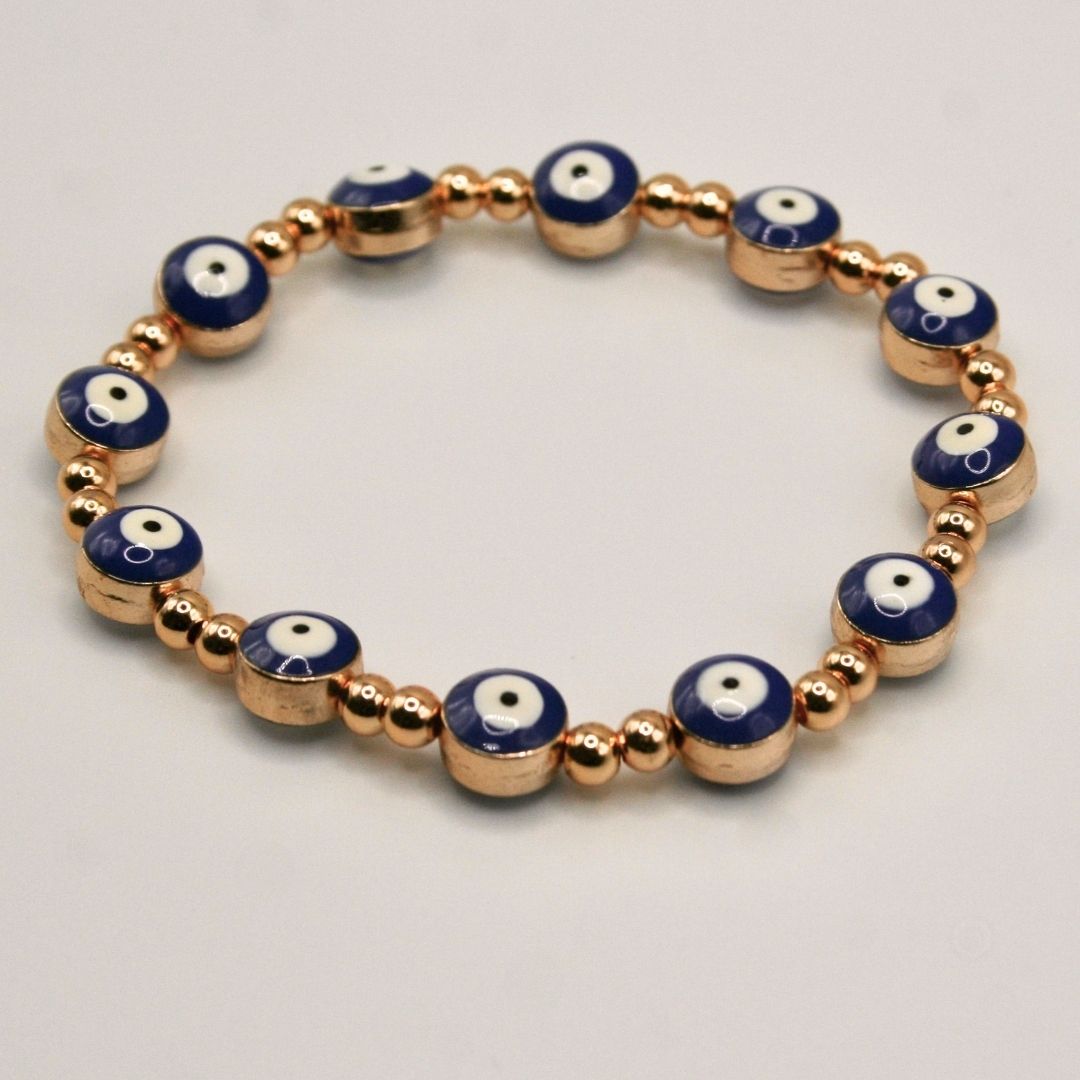Golden Gaze Evil Eyes Bracelet
