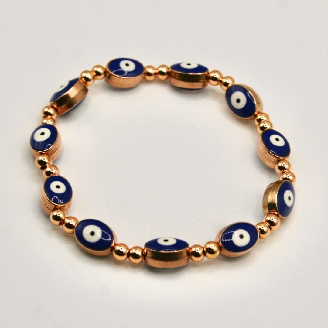 Golden Gaze Evil Eyes Bracelet