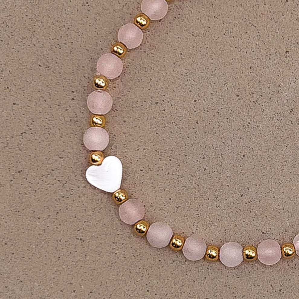 Quartz Blush Heart Bracelet