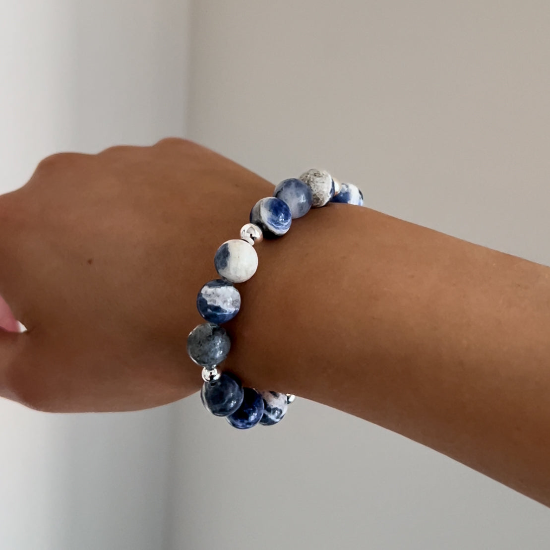 Sodalite Gilded Stone Bracelet
