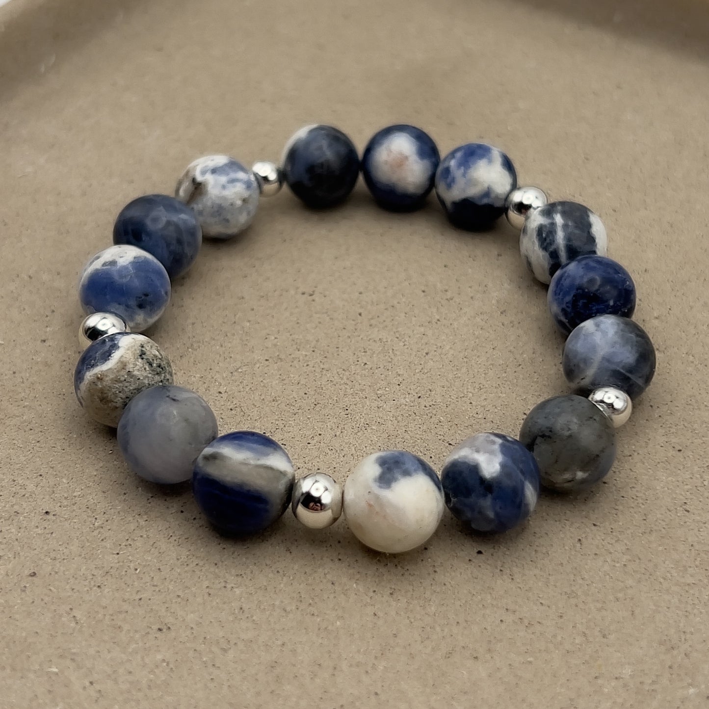 Sodalite Gilded Stone Bracelet