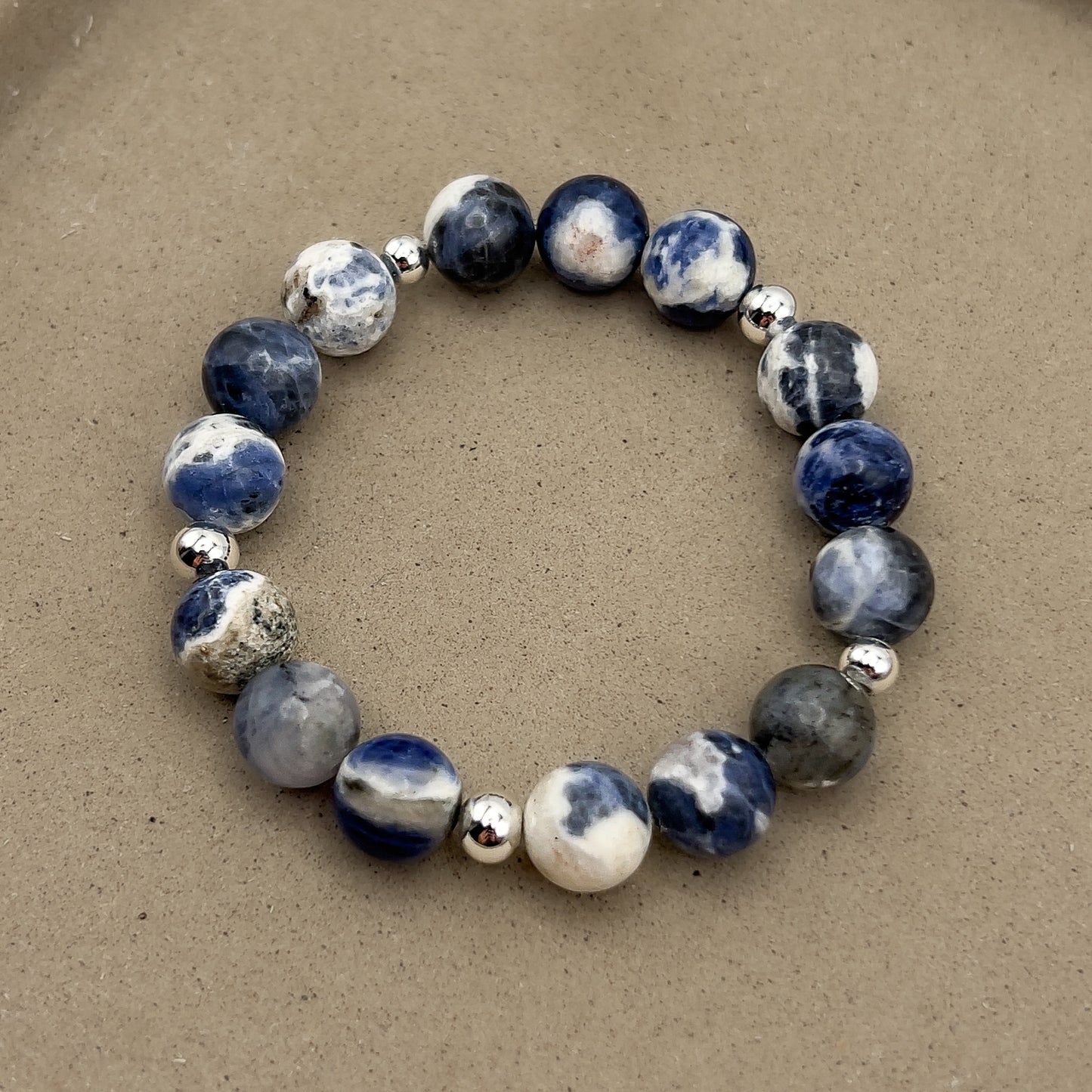 Sodalite Gilded Stone Bracelet