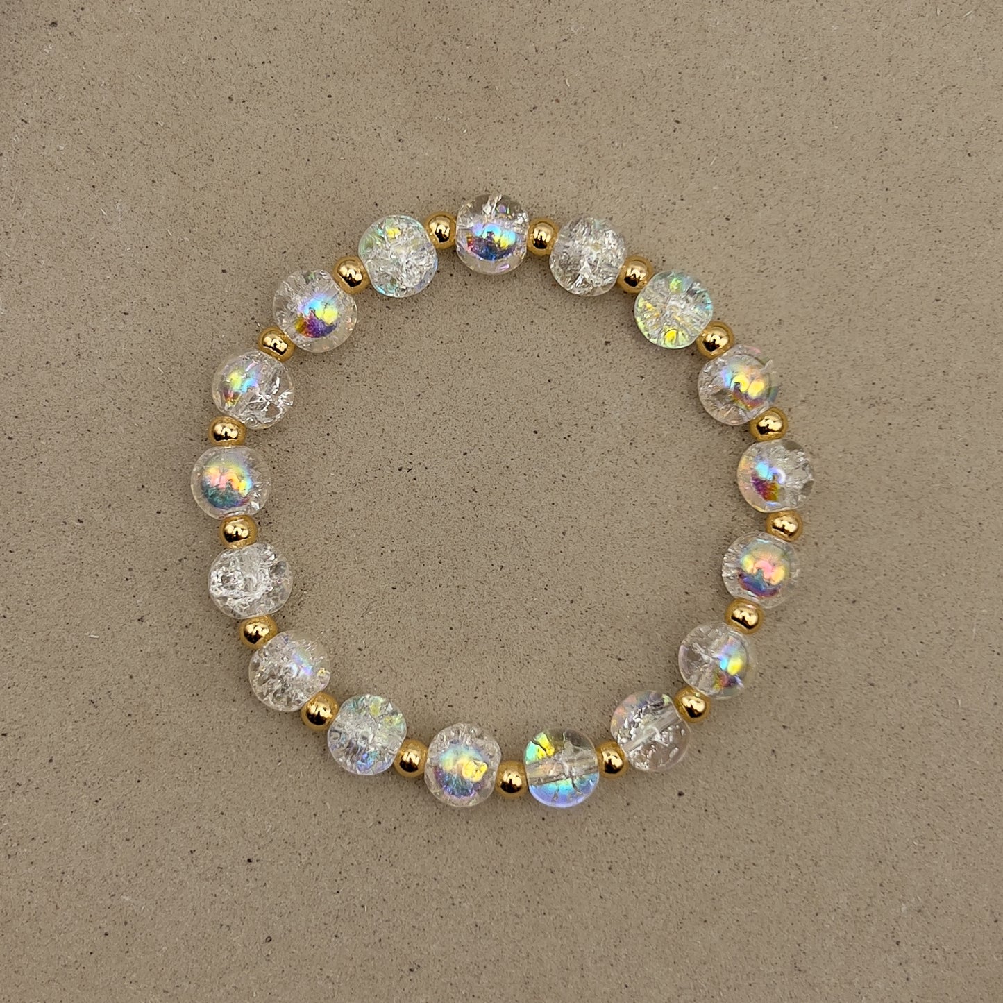 Clear Crackle Glass Bracelet