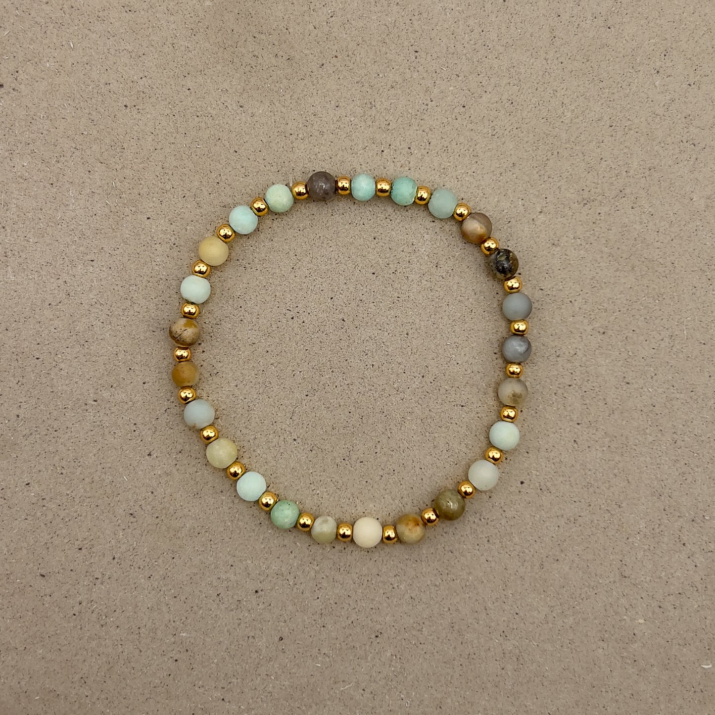 Matte Amazonite Gilded Stone Bracelet