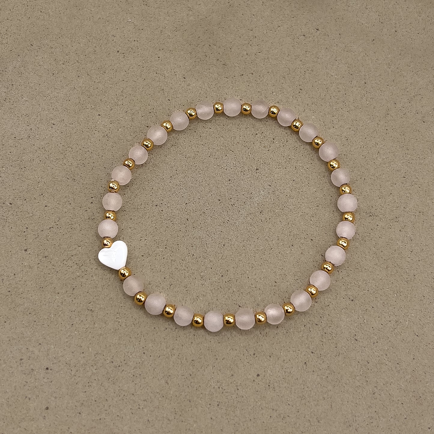 Quartz Blush Heart Bracelet