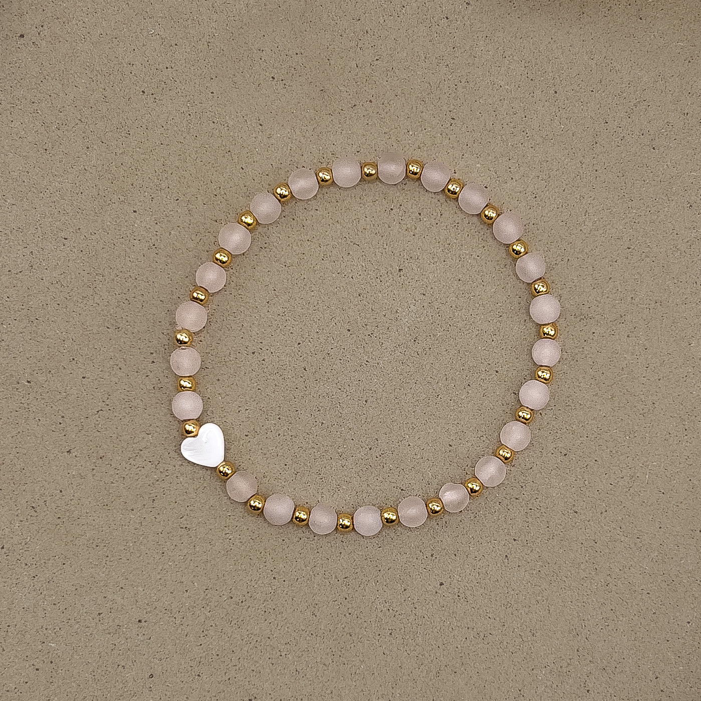 Quartz Blush Heart Bracelet