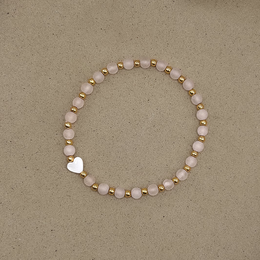 Quartz Blush Heart Bracelet