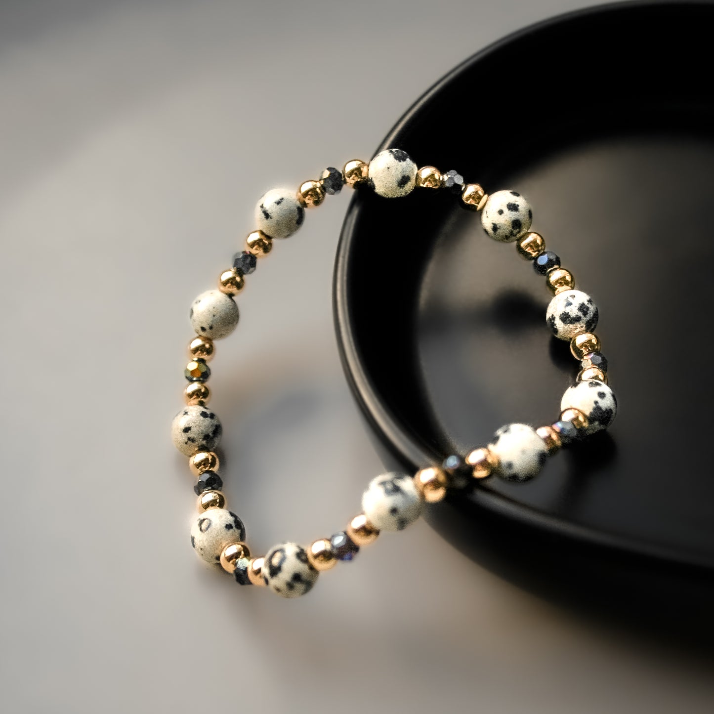 Gilded Dalmatian Jasper Bracelet