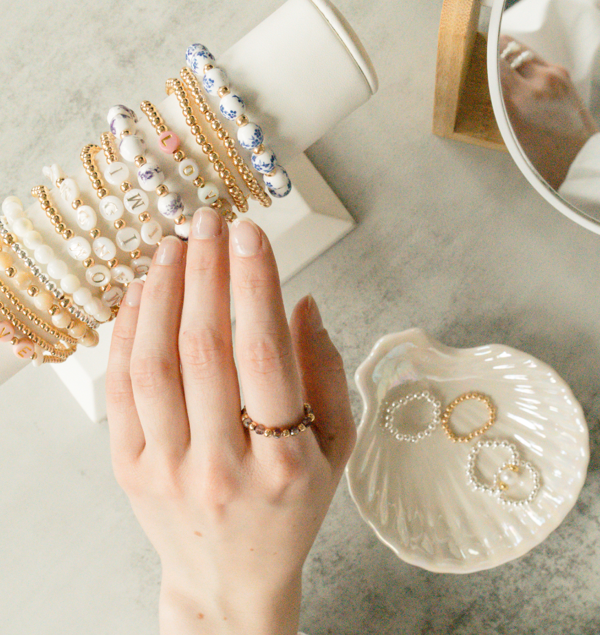 Beaded Glass Ring