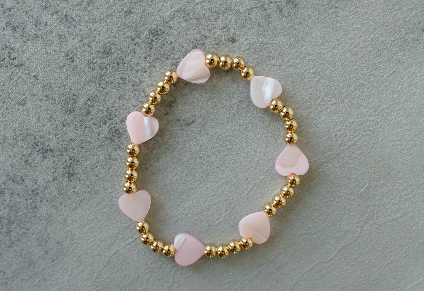 Golden Pink Heart Bracelet