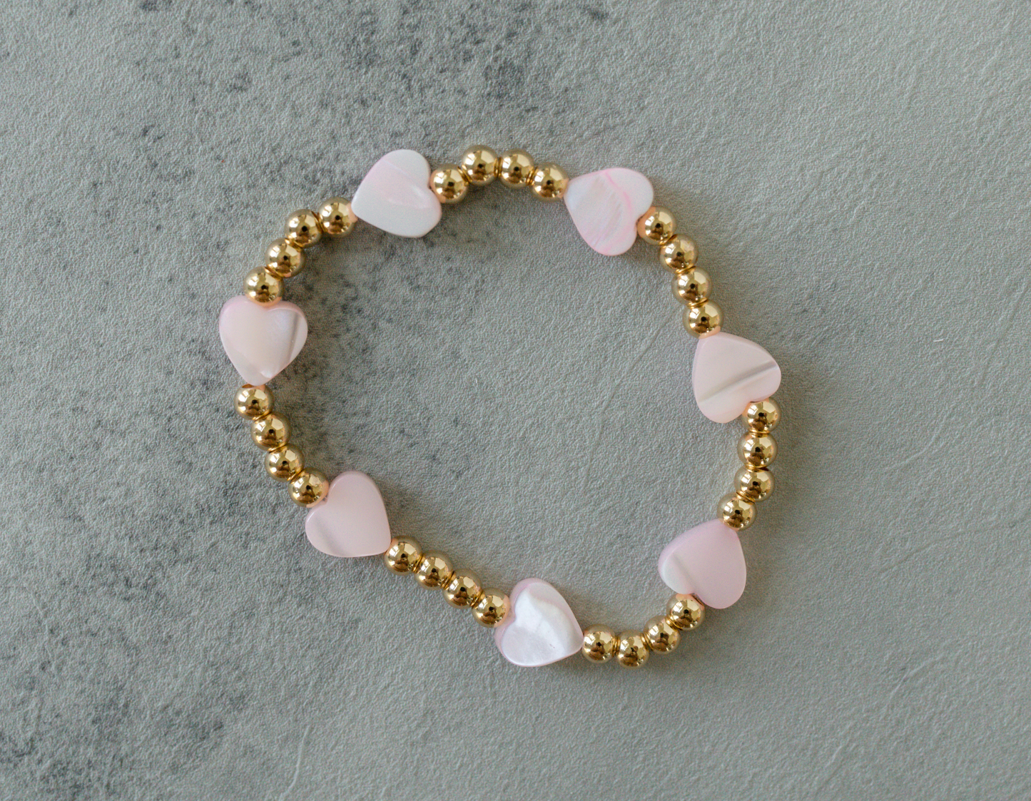 Golden Pink Heart Bracelet