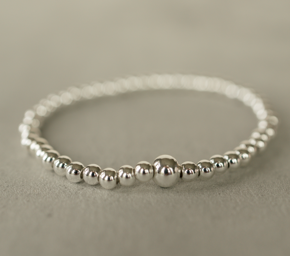 Silver Beaded Bracelet
