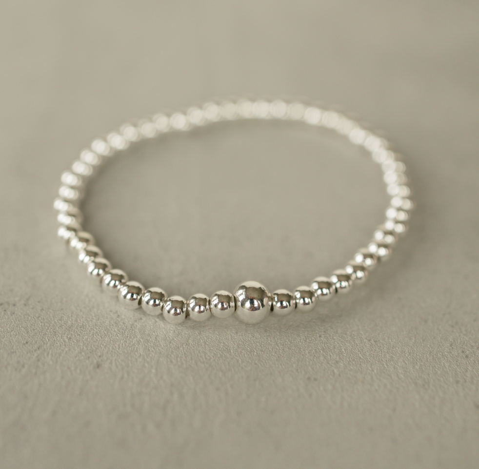Silver Beaded Bracelet