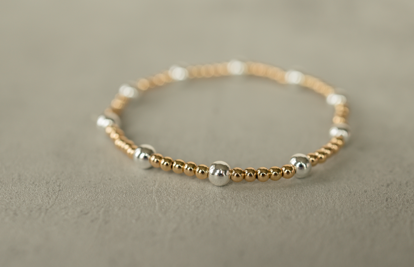 Mixed Metal Beaded Bracelet