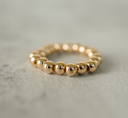 Gold Beaded Ring
