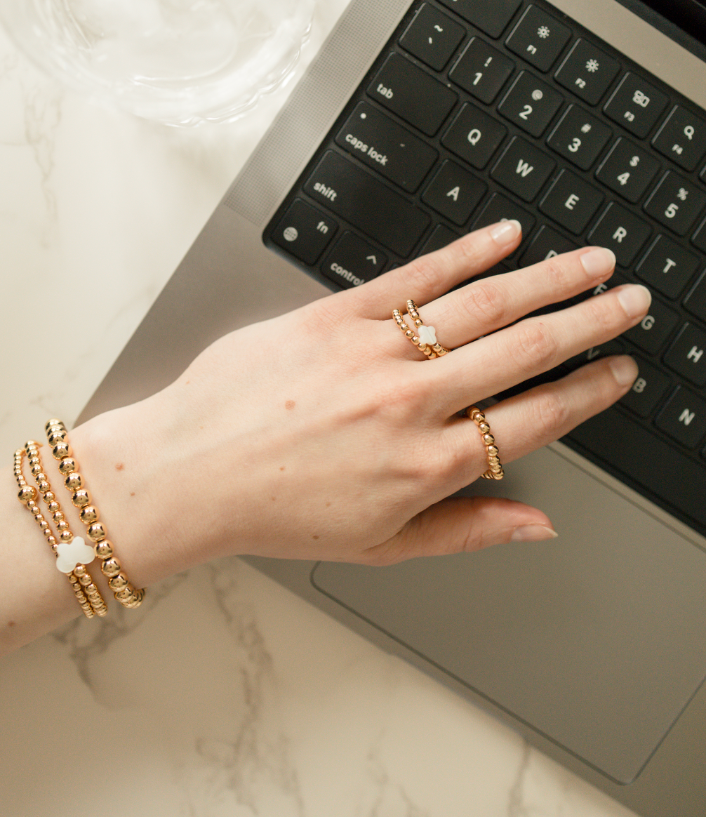 Gold Beaded Ring