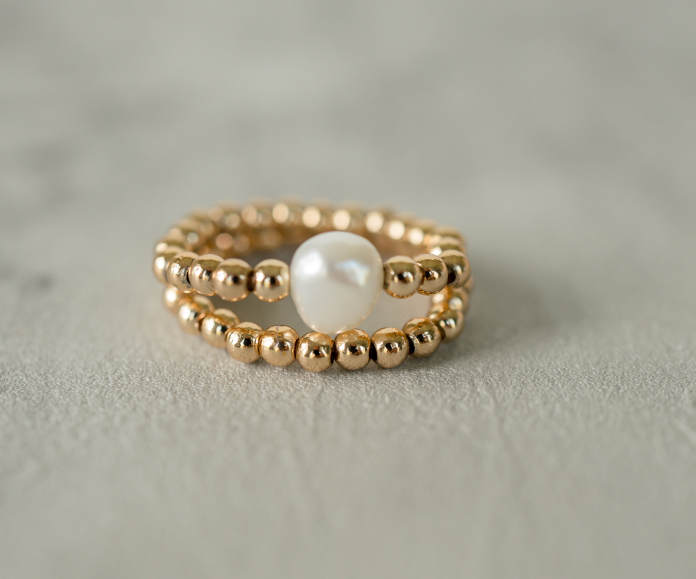 Purity Gold Pearl Ring