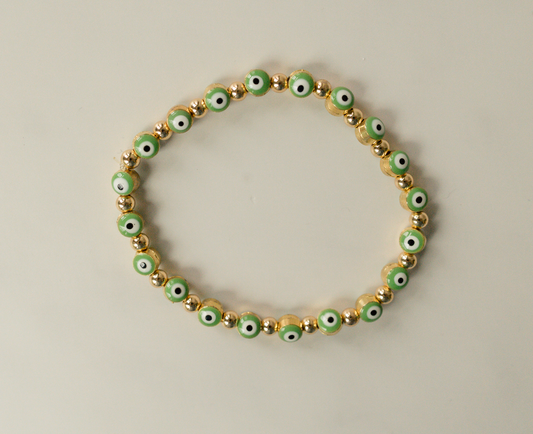 Gold Evil Eyes Bracelet