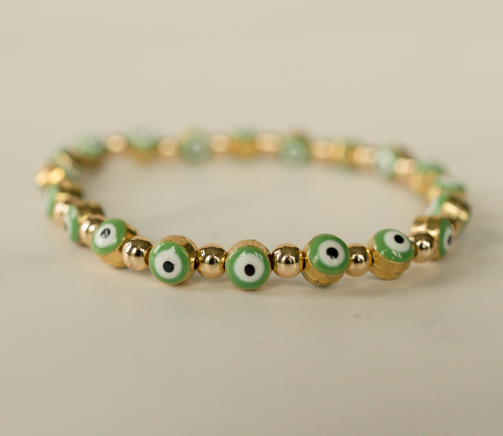 Gold Evil Eyes Bracelet