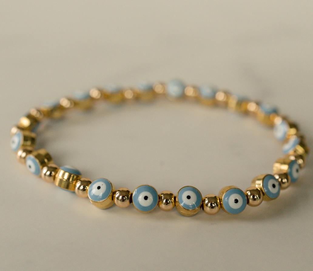 Gold Evil Eyes Bracelet