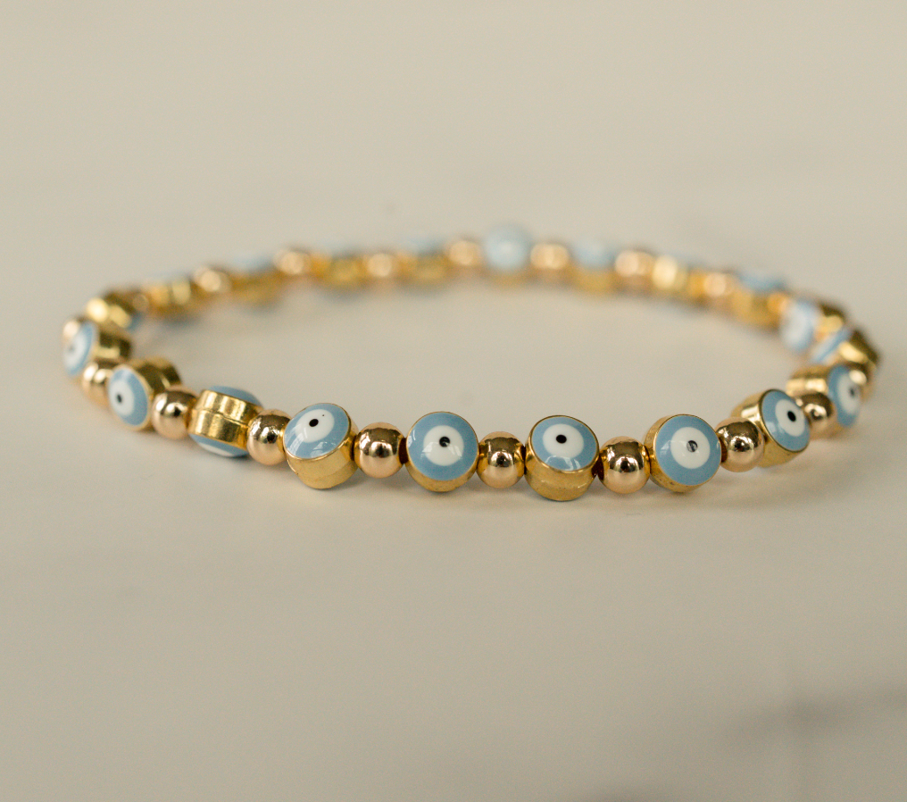 Gold Evil Eyes Bracelet