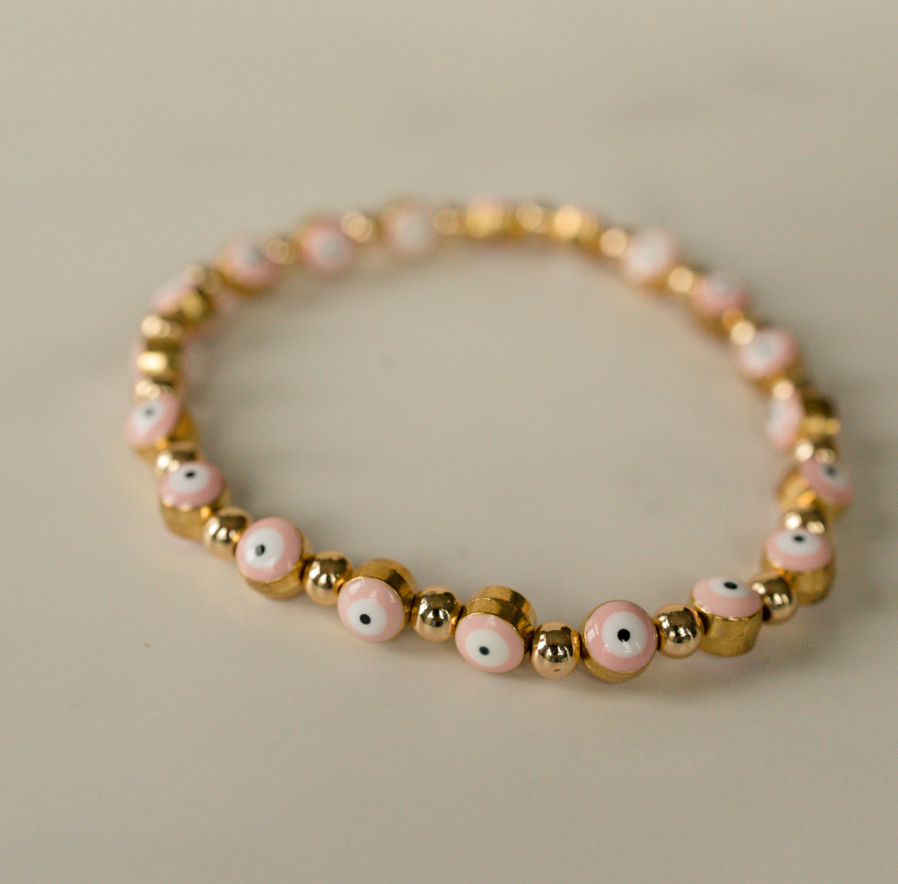 Gold Evil Eyes Bracelet