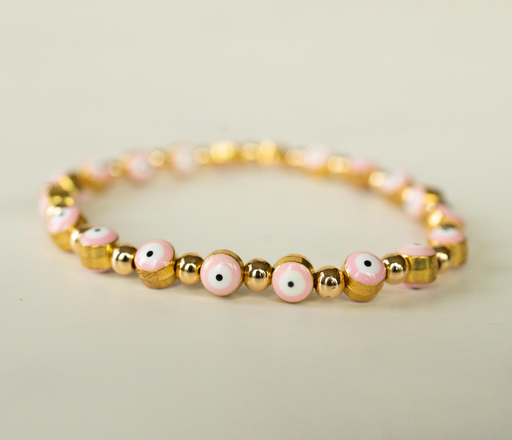 Gold Evil Eyes Bracelet