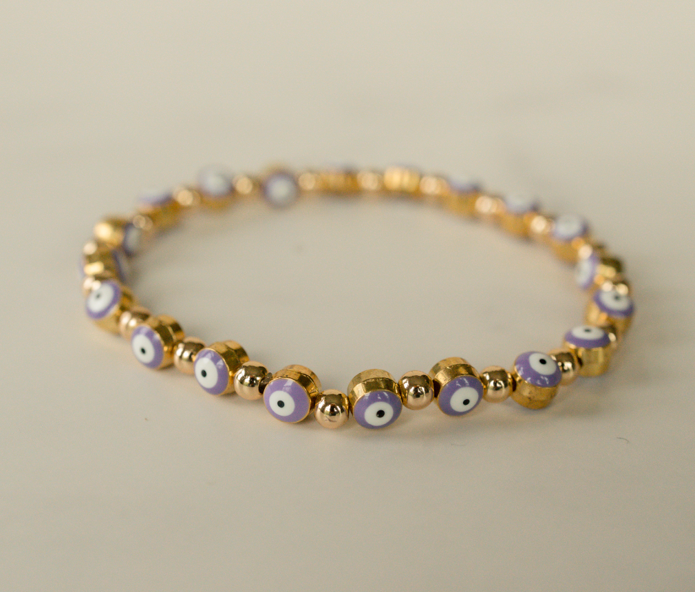 Gold Evil Eyes Bracelet