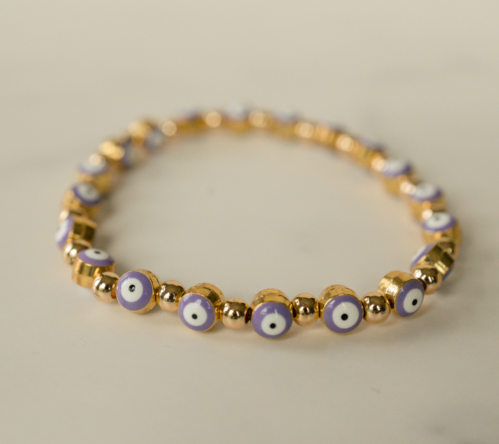 Gold Evil Eyes Bracelet