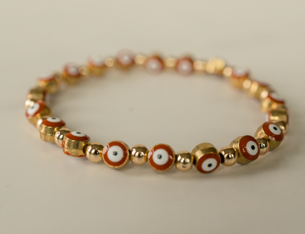 Gold Evil Eyes Bracelet