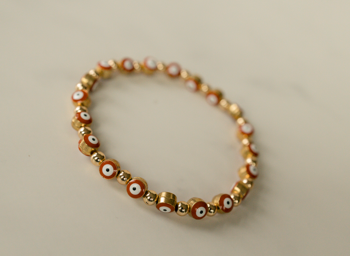Gold Evil Eyes Bracelet