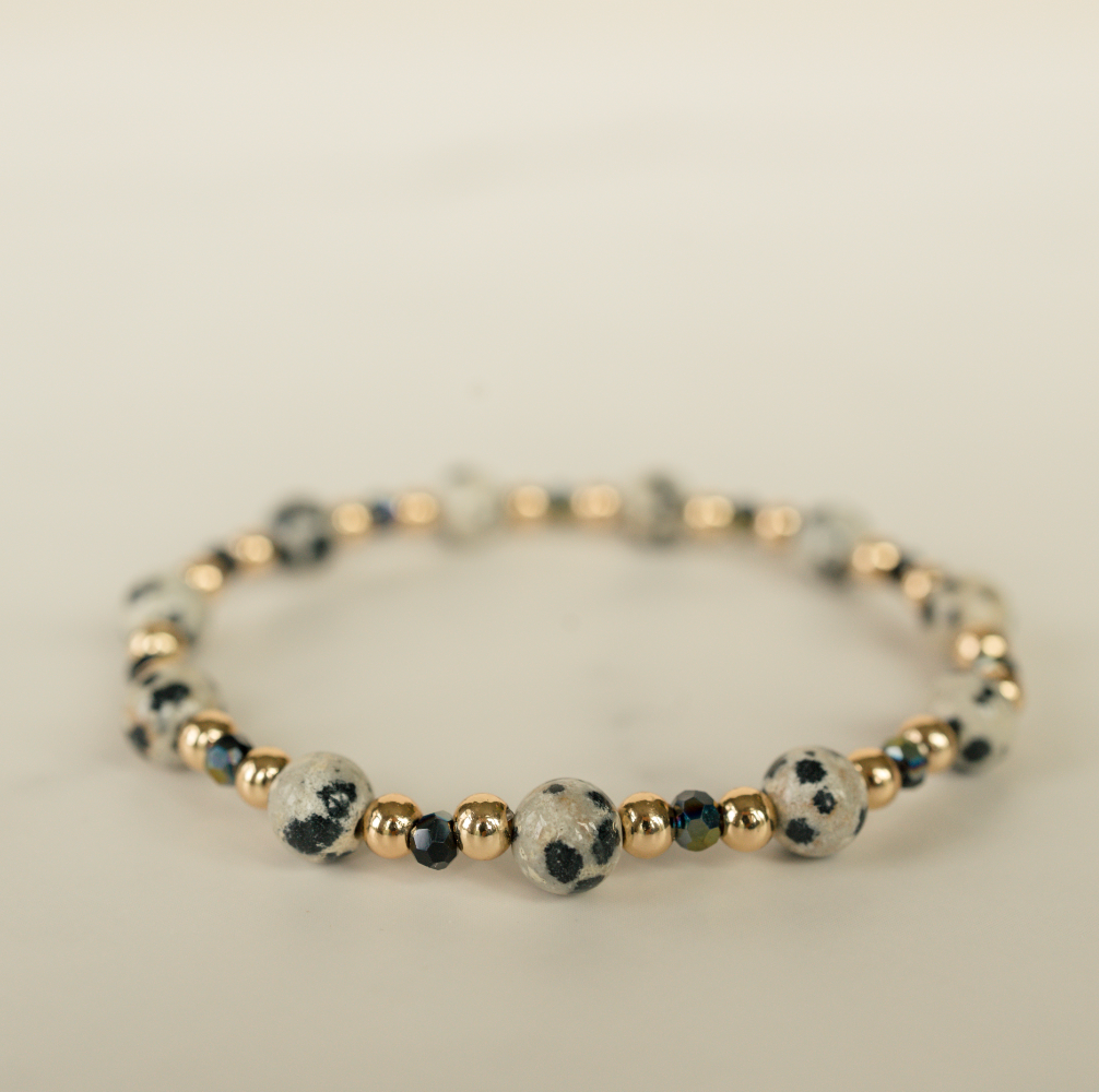 Gilded Dalmatian Jasper Bracelet