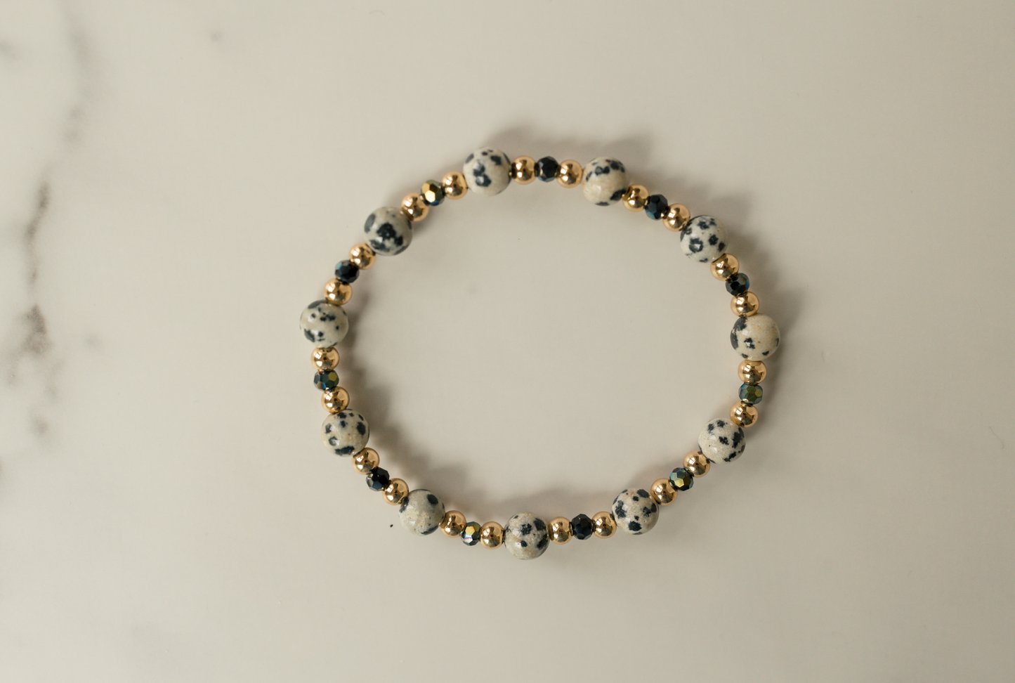 Gilded Dalmatian Jasper Bracelet