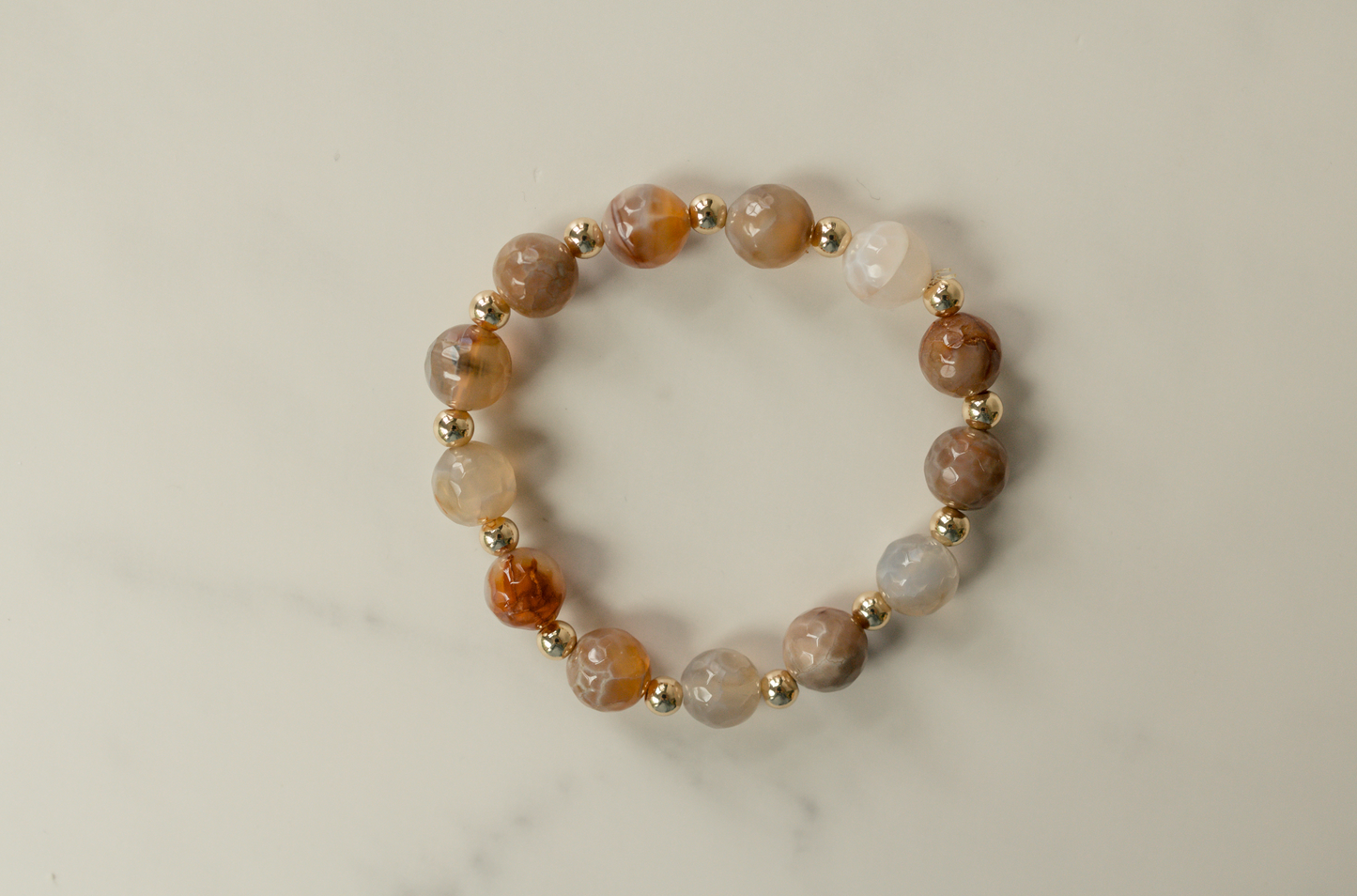 Earth Agate Gilded Stone Bracelet