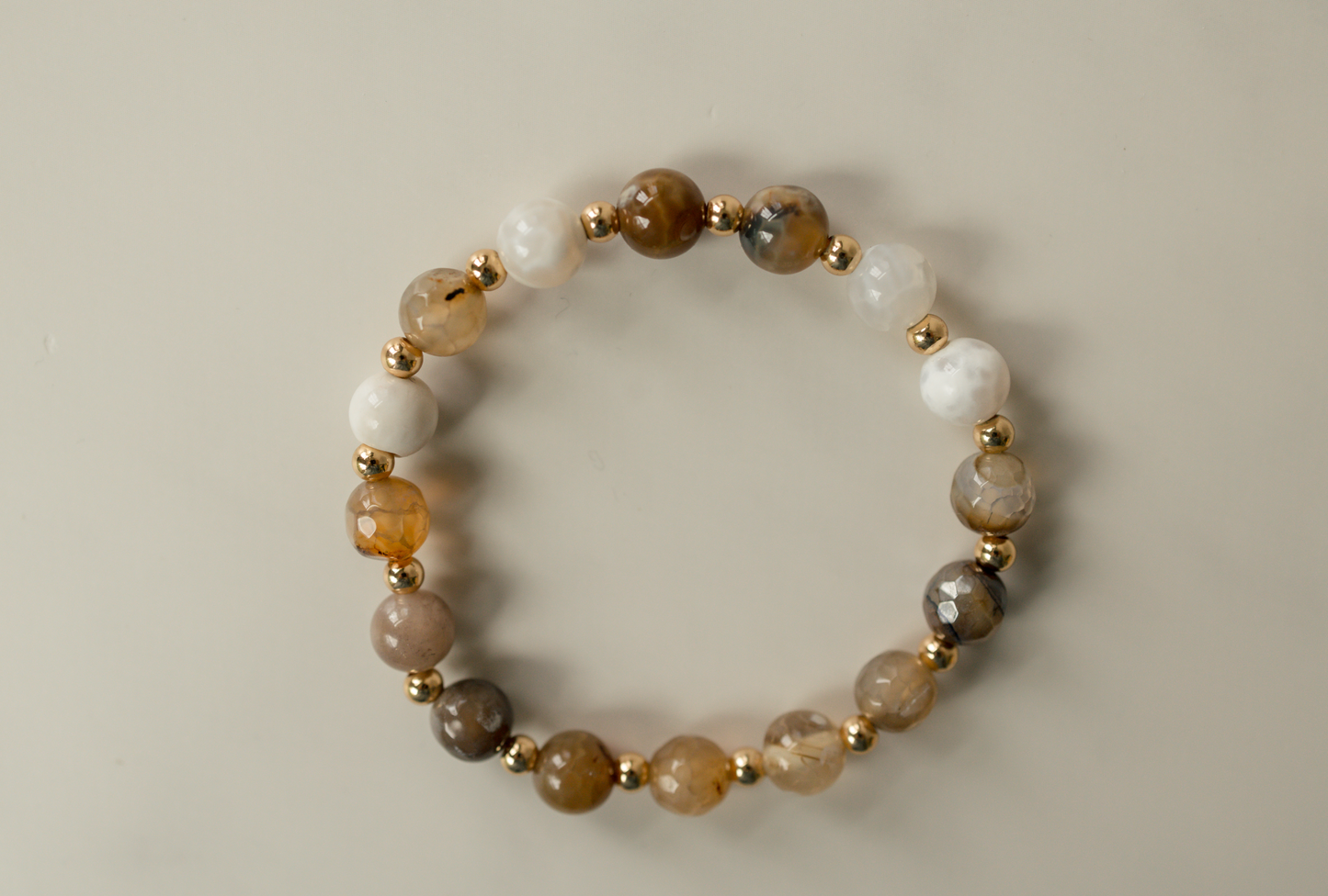 Earth Agate Gilded Stone Bracelet