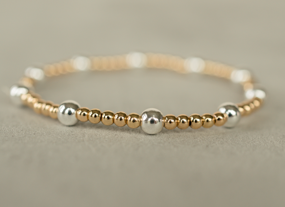 Mixed Metal Beaded Bracelet
