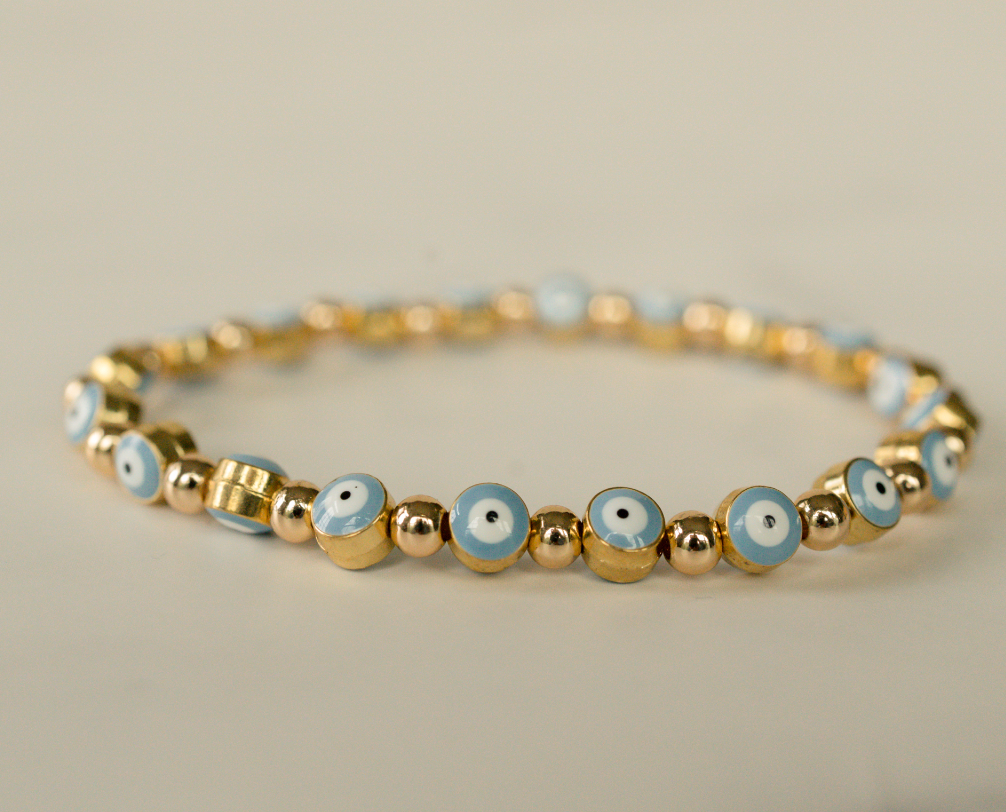 Gold Evil Eyes Bracelet
