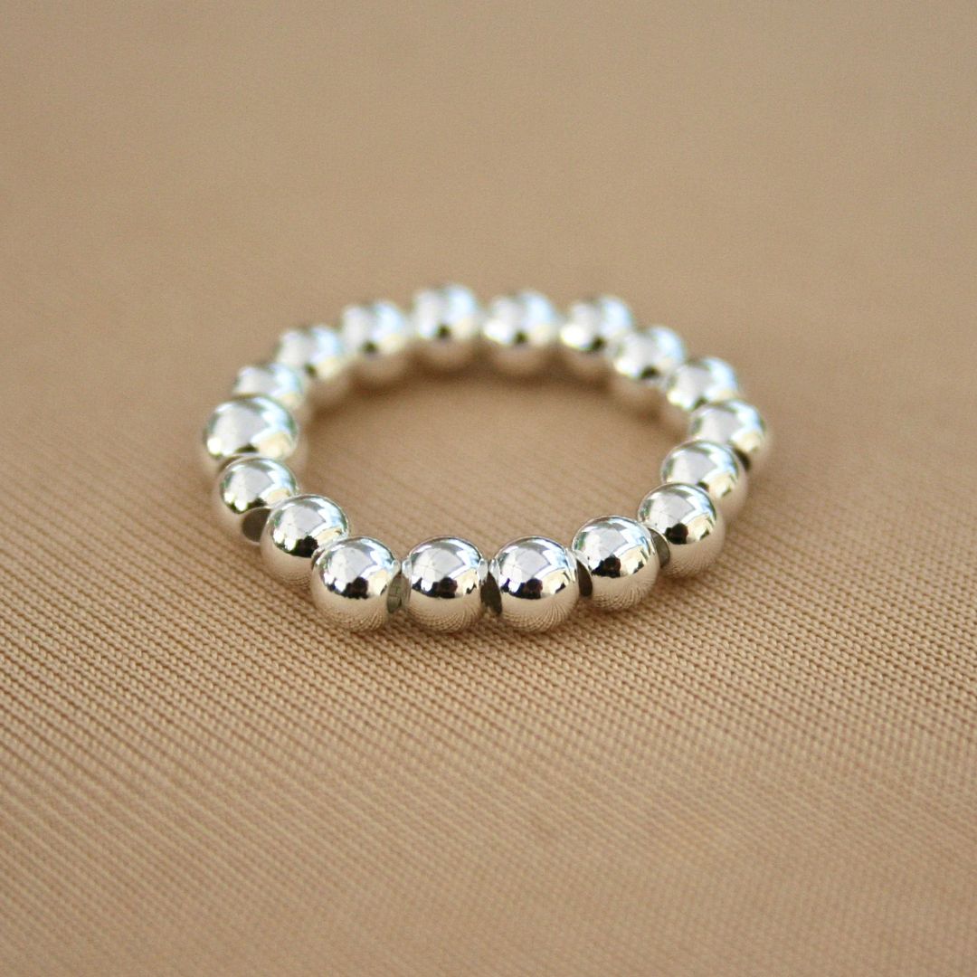 Silver Beaded Ring