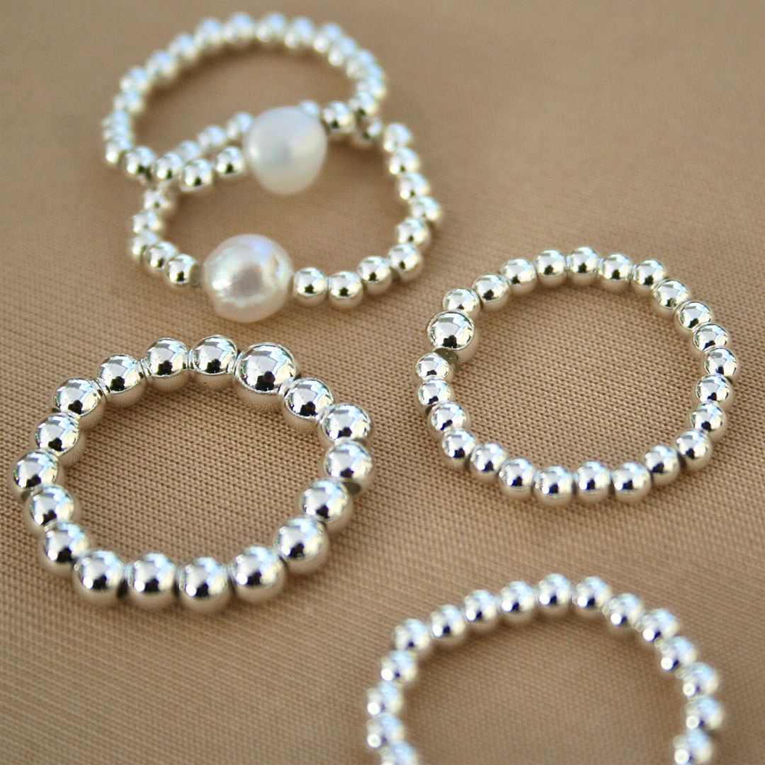 Silver Beaded Ring