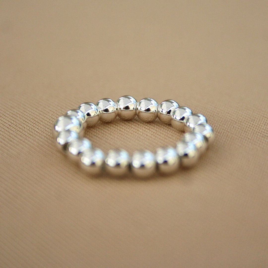 Silver Beaded Ring