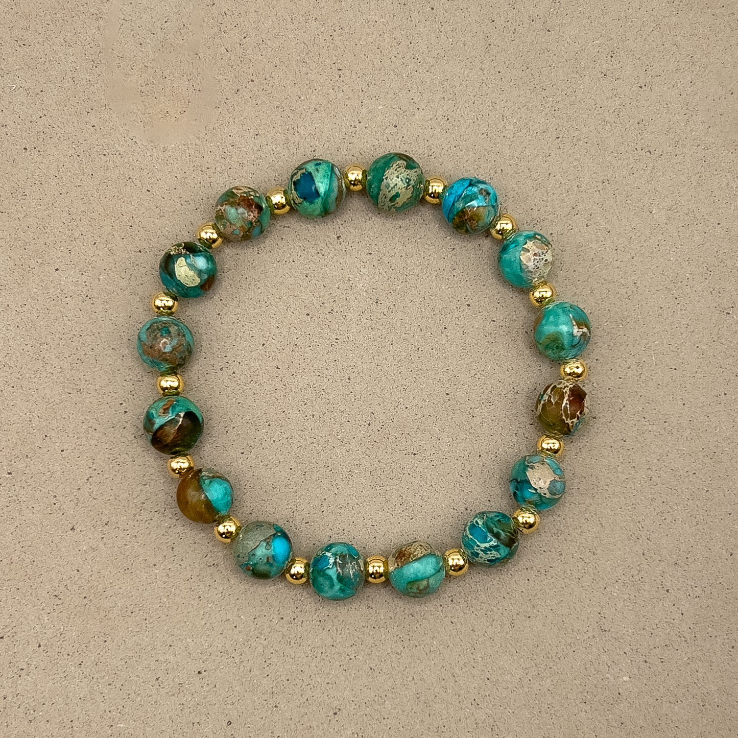 Turquoise Jasper Gilded Stone Bracelet