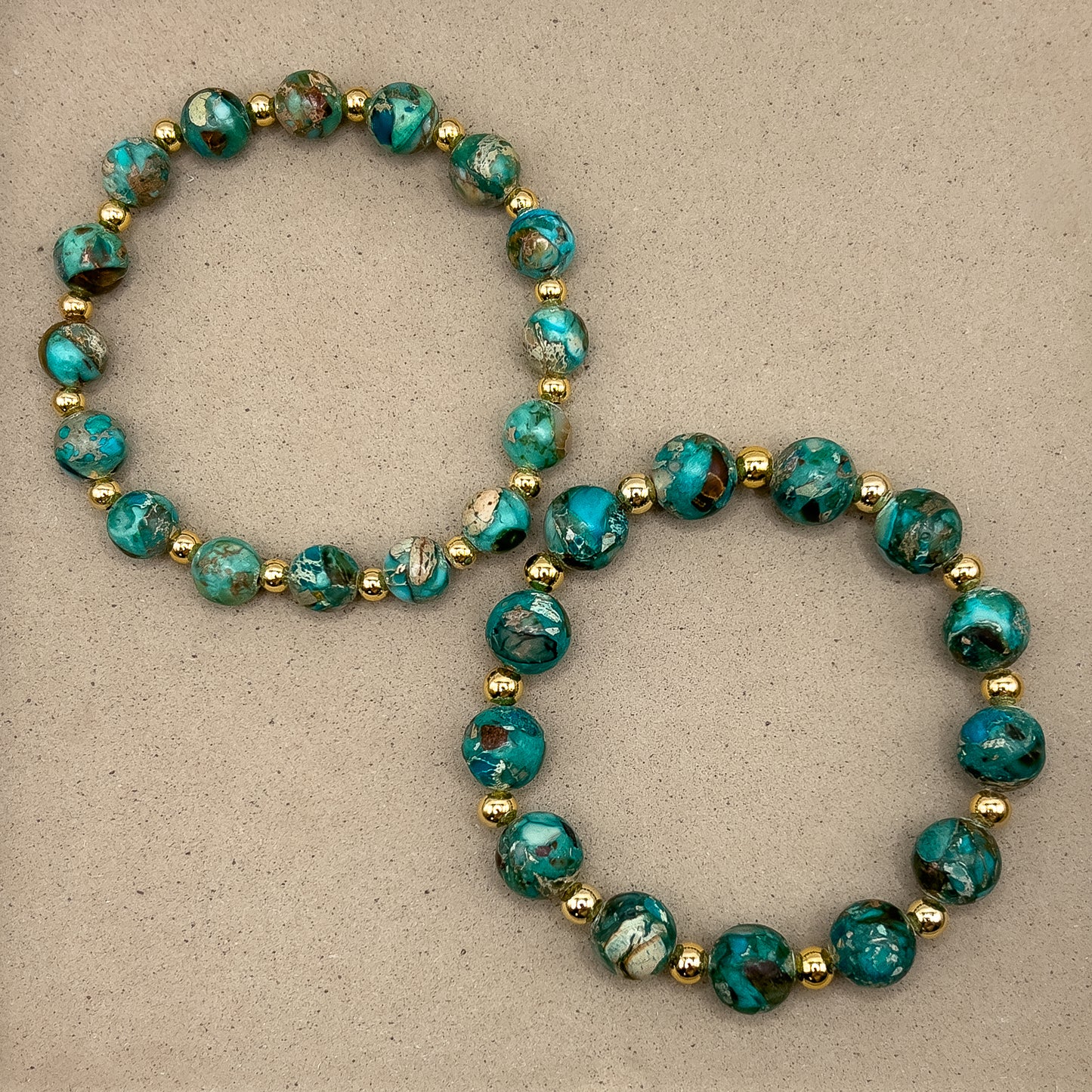 Turquoise Jasper Gilded Stone Bracelet