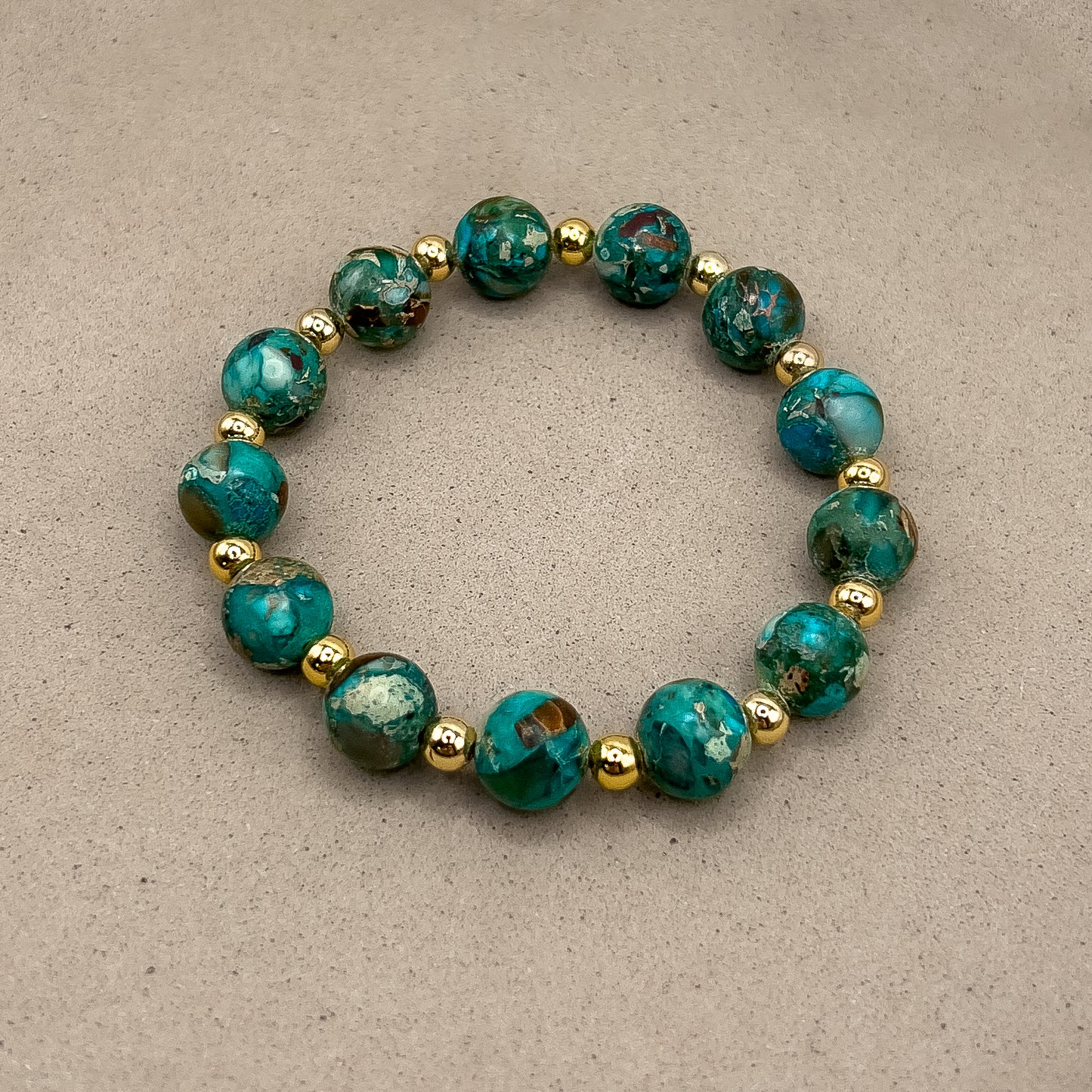 Turquoise Jasper Gilded Stone Bracelet