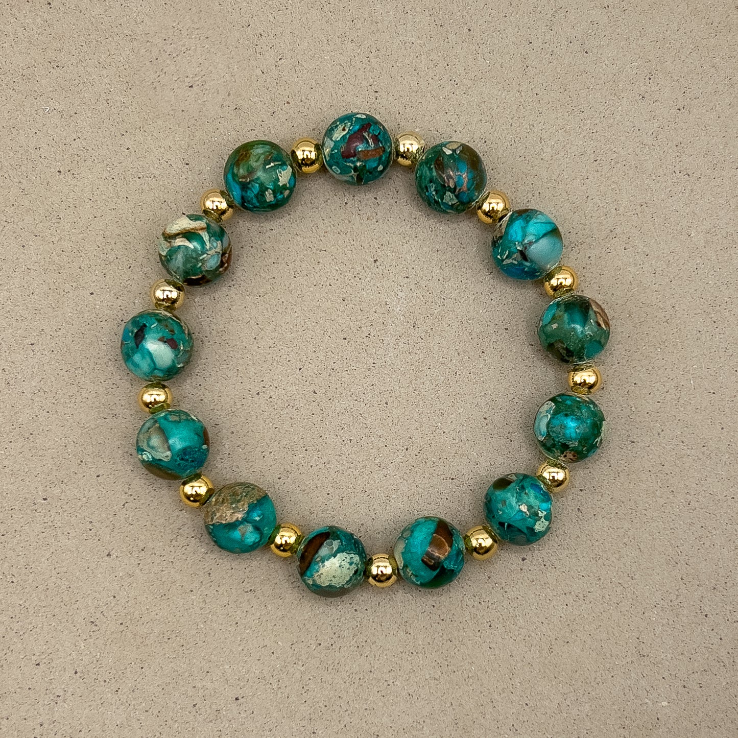 Turquoise Jasper Gilded Stone Bracelet
